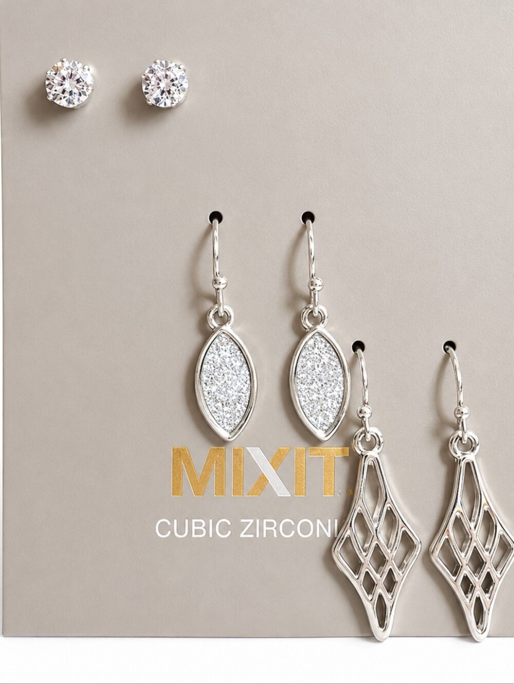 Mixit‎ Set of Three Silver Earrings